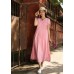 enjoysweety Linen Dress In Pink, Maxi Dress, Pleated Pintuck Dress, Pink Dress, Long Linen Dress, Kaftan Dress, Linen cocktail dress, linen wedding—0002