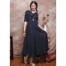 enjoysweety Navy Blue Maxi Dress, Linen Dress, Maxi Flared Dress, Maxi Cocktail Dress, Blue Dress, Garden Dress, Prom Dress, Maxi Evening Dress, Winter—0007