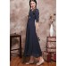 enjoysweety Navy Blue Maxi Dress, Linen Dress, Maxi Flared Dress, Maxi Cocktail Dress, Blue Dress, Garden Dress, Prom Dress, Maxi Evening Dress, Winter—0007