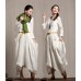 enjoysweety White Linen Dress / Ruffle Dress / Long Linen Dress / Maxi Dress / Linen Kaftan Dress / Linen Jumper / Shift Dress / Winter Dress / Shirt—0008
