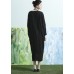 enjoysweety black maxi dress, maxi linen dress, long linen dress, oversize dress, plus size dress, long sleeve dress, winter spring dress, shirt dress—0009