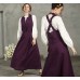 enjoysweety Maxi Linen Dress In Black/Purple, Linen Halter Dress, Long Linen Dress, Maxi Sundress, Little Black Dress, Linen Dress, Linen Overall—0011 