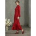 enjoysweety Maxi Red Dress, Red Linen Dress, Maxi Dress In Red, Princess Sleeve Dress, Ruffle Dress, Cocktail Dress, Wedding Dress, prom dress, bridal—0012