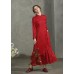 enjoysweety Maxi Red Dress, Red Linen Dress, Maxi Dress In Red, Princess Sleeve Dress, Ruffle Dress, Cocktail Dress, Wedding Dress, prom dress, bridal—0012