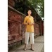 enjoysweety Linen Tunic Shirt In Yellow / Pleated Shirt / Yellow Linen Blouse / Linen Shirt, Plus Size Custom—0013