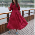 enjoysweety Linen Dress, Maxi Dress, Pleated Pintuck Dress, Long Linen Dress, Loose Dress, Kaftan Dress, Frenulum Dress, Linen Wedding—0017