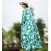 enjoysweety Oversized Loose Fitting Long Maxi Dress, Gown, Cotton and Linen Dress, Oversized Dress, Pleated Dress, Diamond  printing Dress—0031