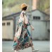 enjoysweety Oversized Loose Fitting Long Maxi Dress, Gown, Cotton Dress, Oversized Dress, Pleated Dress, Abstract printing Dress—0036