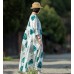 enjoysweety Oversized Loose Fitting Long Maxi Dress, Gown, Cotton Dress, Oversized Dress, Pleated Dress, Freshness printing Dress—0038