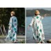 enjoysweety Oversized Loose Fitting Long Maxi Dress, Gown, Cotton Dress, Oversized Dress, Pleated Dress, Freshness printing Dress—0038