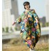enjoysweety Oversized Loose Fitting Long Maxi Dress, Gown, Cotton Dress, Oversized Dress, Pleated Dress, Cocoon Abstract printing Dress—0043