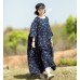 enjoysweety Oversized Loose Fitting Long Maxi Dress, Gown, Cotton Dress, Ramie Dress, Linen Dress, Pleated Dress, Printing Dress—0052