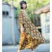 enjoysweety Oversized Loose Fitting Long Maxi Dress, Gown, Cotton Dress, Oversized Dress, Pleated Dress, Broken flower Dress—0045