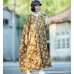 enjoysweety Oversized Loose Fitting Long Maxi Dress, Gown, Cotton Dress, Oversized Dress, Pleated Dress, Broken flower Dress—0045