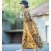 enjoysweety Oversized Loose Fitting Long Maxi Dress, Gown, Cotton Dress, Oversized Dress, Pleated Dress, Broken flower Dress—0045