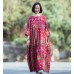 enjoysweety Oversized Loose Fitting Long Maxi Dress, Gown, Cotton Dress, Oversized Dress, Pleated Dress, Abstract printing Dress—0046