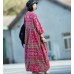 enjoysweety Oversized Loose Fitting Long Maxi Dress, Gown, Cotton Dress, Oversized Dress, Pleated Dress, Abstract printing Dress—0046