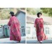 enjoysweety Oversized Loose Fitting Long Maxi Dress, Gown, Cotton Dress, Oversized Dress, Pleated Dress, Abstract printing Dress—0046