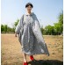 enjoysweety Oversized Loose Fitting Long Maxi Dress, Gown, Cotton and Linen Dress, Oversized Dress, Pleated Dress, Star printing Dress—0051