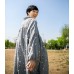 enjoysweety Oversized Loose Fitting Long Maxi Dress, Gown, Cotton and Linen Dress, Oversized Dress, Pleated Dress, Star printing Dress—0051