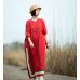 enjoysweety Oversized Loose Fitting Long Maxi Dress, Gown, Ramie Dress Linen Dress, Oversized Dress, Stitching Dress, Dress—0053