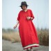 enjoysweety Oversized Loose Fitting Long Maxi Dress, Gown, Ramie Dress Linen Dress, Oversized Dress, Stitching Dress, Dress—0053