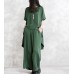 enjoysweety Women two-piece summer cuprammonium suit, Irregular shirts pullover tops and cropped pants harem pants，Stripe summer clothing，Leisure suit—0072