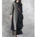 enjoysweety Women two-piece summer linen suit, Long shirt Cardigan tops and cropped pants harem pants，Stripe summer clothing，Leisure suit—0075
