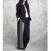 enjoysweety Women two-piece summer linen suit, Long shirt Cardigan tops and cropped pants harem pants，Stripe summer clothing，Leisure suit—0075