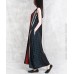 enjoysweety Linen and Cotton Dress In Black, Striped stitching Dress, Sleeveless Dress, Long Dress,  Kaftan Dress, Cocoon Dress, Vest Dress—0079  