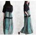 enjoysweety Linen Summer Dress, Striped stitching Dress, Short sleeve Dress, Long Dress,  Kaftan Dress, Dress—0081  
