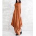 enjoysweety Linen and Tencel Summer Dress, Irregular Dress, Sleeveless Dress, Long Dress, Kaftan Dress, Striped Dress, Two Way Wear Dress—0083