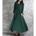 enjoysweety Linen Spring Dress, Loose Fitting Dress, Long Dress, Large pendulum Dress, Splicing Dress，Stripe Dress—0088  