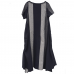 enjoysweety Linen Summer Dress, Striped stitching Dress, Short sleeve Dress, Long Dress,  Kaftan Dress, Asymmetric Dress—0102