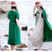 enjoysweety Linen Summer Dress, Loose-fitting Dress, Short sleeve Dress, Long Maxi Dress, Dress,  Two Way Wear, Loose Coat—0104