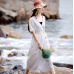 enjoysweety Linen Summer Dress, Loose-fitting Dress, Short sleeve Dress, Long Maxi Dress, Dress,  Two Way Wear, Loose Coat—0104