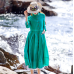 enjoysweety Linen Summer Dress, Loose-fitting Dress, Long Maxi Dress, Dress, Three Quarter Sleeve Dress, Two Way Wear, Loose Coat—0106