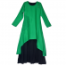 enjoysweety Loose Fitting Long Maxi Dress，Linen Dress, Casual Dress，Hand Embroidered Dress, Long sleeve Dress, Two layers Dress—0108