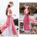 enjoysweety Linen Summer Dress, Chinese style Dress, reformed cheongsam, Long Dress, Fitting Dress, Two Layers Dress—0110