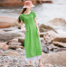 enjoysweety Linen Summer Dress, Chinese style Dress, reformed cheongsam, Long Dress, Fitting Dress, Two Layers Dress—0110