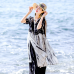 enjoysweety Linen Dress, Printing Cardigan，Loose Blouse，Folding cape, Sunscreen coat—0111