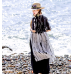 enjoysweety Linen Dress, Printing Cardigan，Loose Blouse，Folding cape, Sunscreen coat—0111