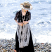 enjoysweety Linen Dress, Printing Cardigan，Loose Blouse，Folding cape, Sunscreen coat—0111