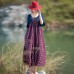 enjoysweety Oversized Loose Fitting Long Maxi Dress, Gown, Cotton and Linen Dress, Oversized Dress, Splicing Dress, Grid Dress—0112