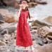 enjoysweety Linen Summer Dress, Chinese style Dress, reformed cheongsam, Long Dress, Broken Flower Dress, Ramie Dress—0118  