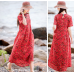 enjoysweety Linen Summer Dress, Chinese style Dress, reformed cheongsam, Long Dress, Broken Flower Dress, Ramie Dress—0118  