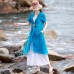 enjoysweety Linen and Organza Dress, Hand embroidered Cardigan，Loose Blouse，Folding cape, Sunscreen coat—0119