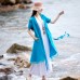 enjoysweety Linen and Organza Dress, Hand embroidered Cardigan，Loose Blouse，Folding cape, Sunscreen coat—0119