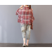 enjoysweety Women Cotton Plaid Tops，Off Shoulder Shirt，Casual Blouse, Cotton T-shirt，Asymmetrical Tops, Comfortable Linen Shirt Leisure Summer Blouse—0201  