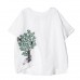 enjoysweety Women Cotton Embroidery Tops，Casual Blouse, Cotton T-shirt，Asymmetrical Tops，Comfortable Linen Shirt，Leisure Summer Blouse—0206  